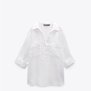 Zara Linen button top